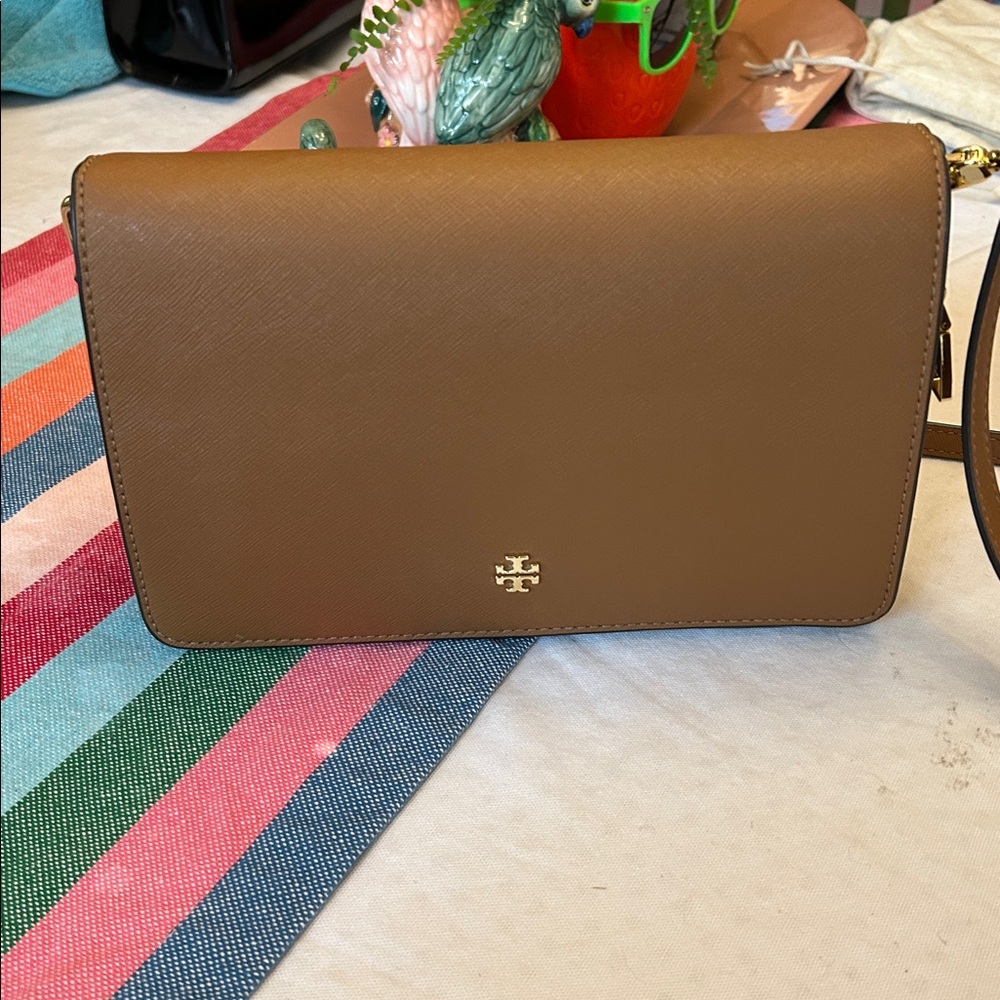 Tory Burch Brown Leather Crossbody-Like New